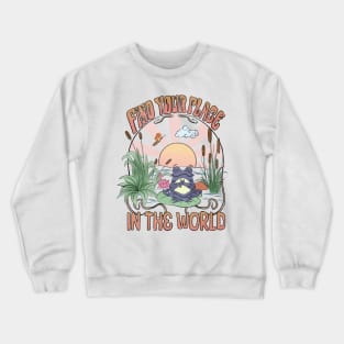 "Find Your Place in the World" Yogi Frog Crewneck Sweatshirt